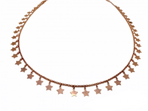 Collana Argento Placcata Oro Rosa con Stelle Pendenti La Griffe Gioielleria CLCS021R